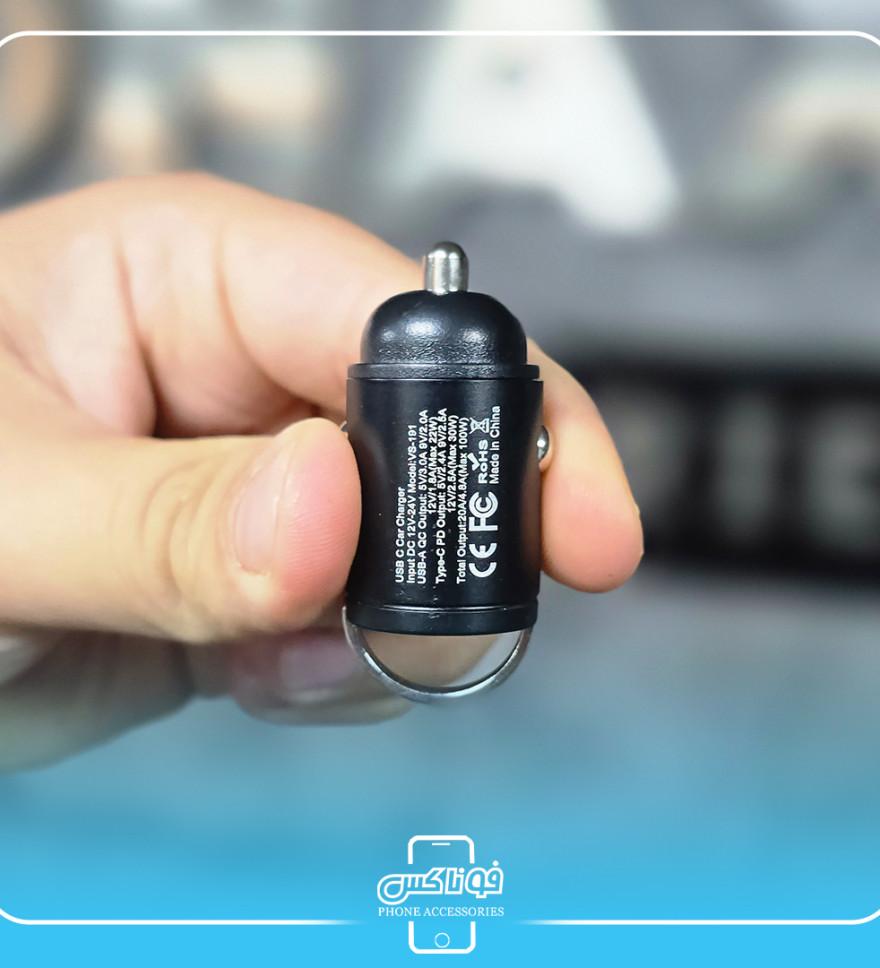 تصویرشارژر فندکی وی اسمارت V-Smart 30W مدل 191