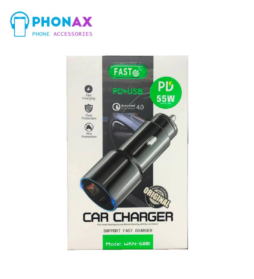 تصویرشارژر فندکی سوپرفست شارژ CAR CHARGER 55W