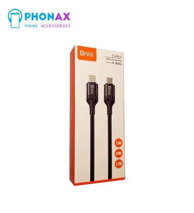 کابل لایتنینگ به Type C بیوا Biva C-03CL طول 1.2 متر شدت توان 20 وات