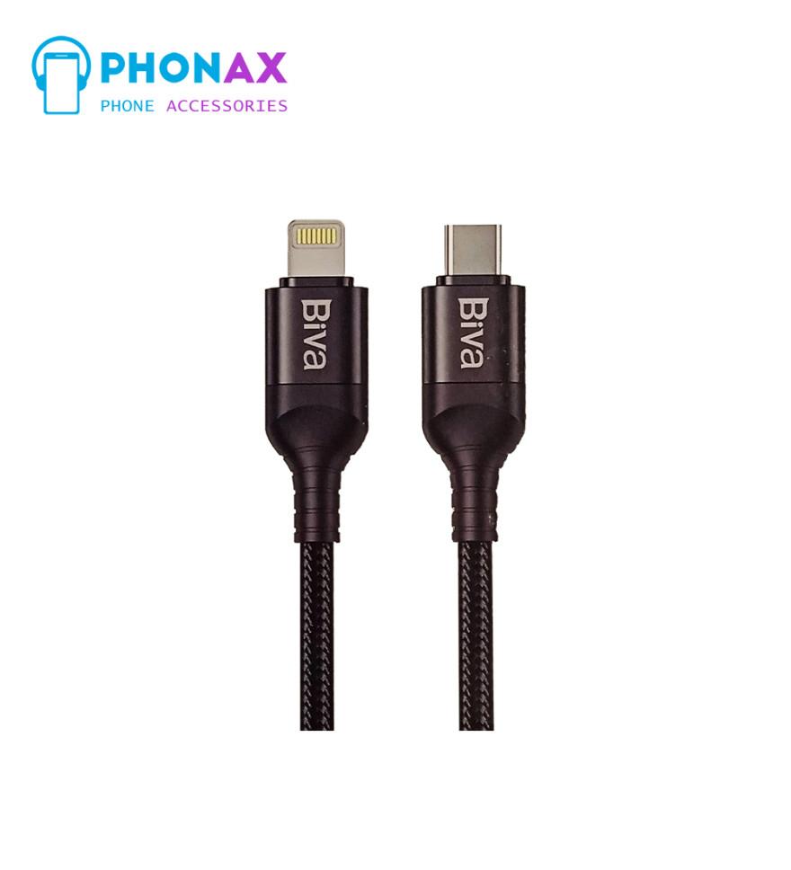 تصویرکابل لایتنینگ به Type C بیوا Biva C-03CL طول 1.2 متر شدت توان 20 وات