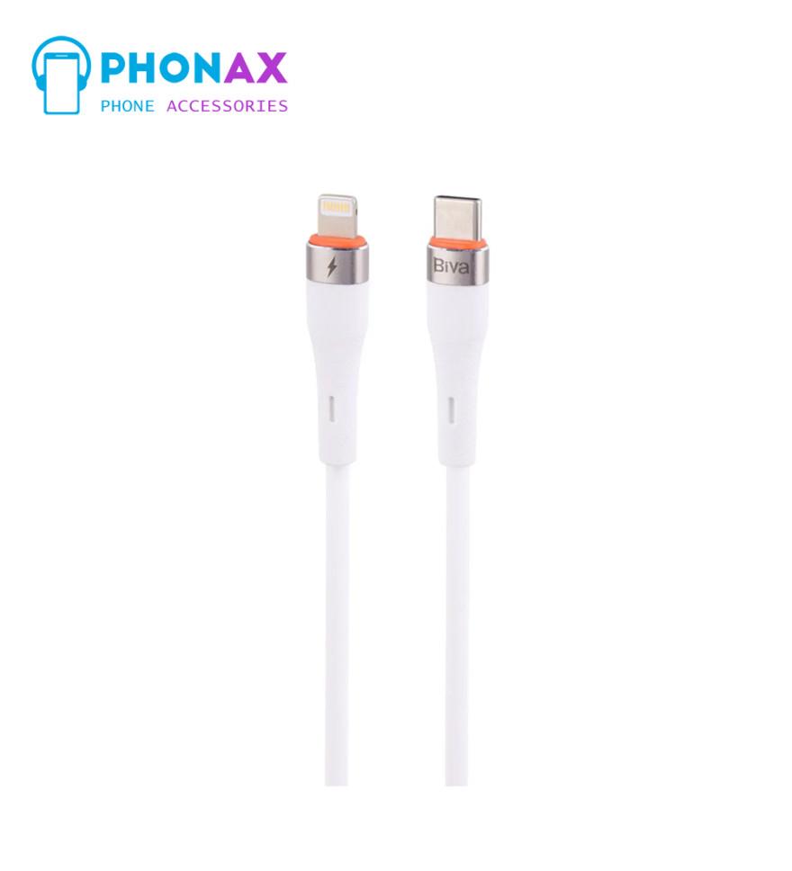 تصویرکابل تبدیل فست شارژ Biva C-21CL Type-C To Lightning 3A 1.2m