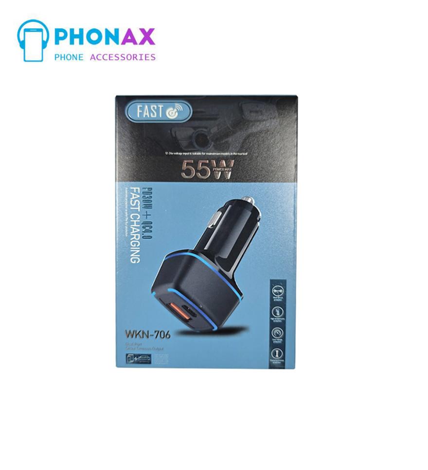 تصویرشارژر فندکی فست شارژر WKN-706 55W