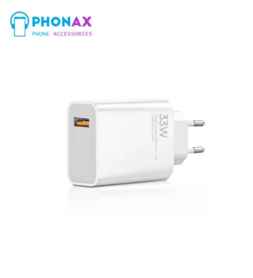 تصویرآداپتور شارژر اورجینال شیائومی 33 وات ثانیه شمار به همراه کابل با ضمانت تعویض 6 ماهه