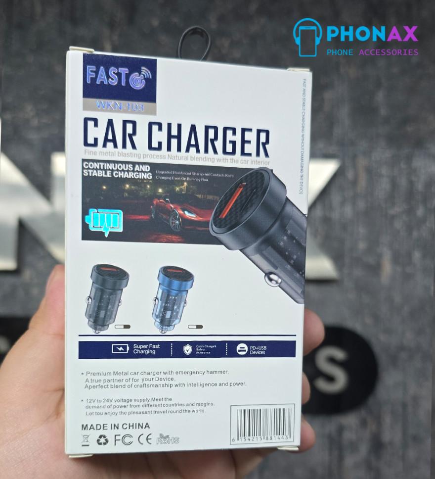 تصویرشارژر فندکی سوپرفست شارژ 36W CAR CHARGER