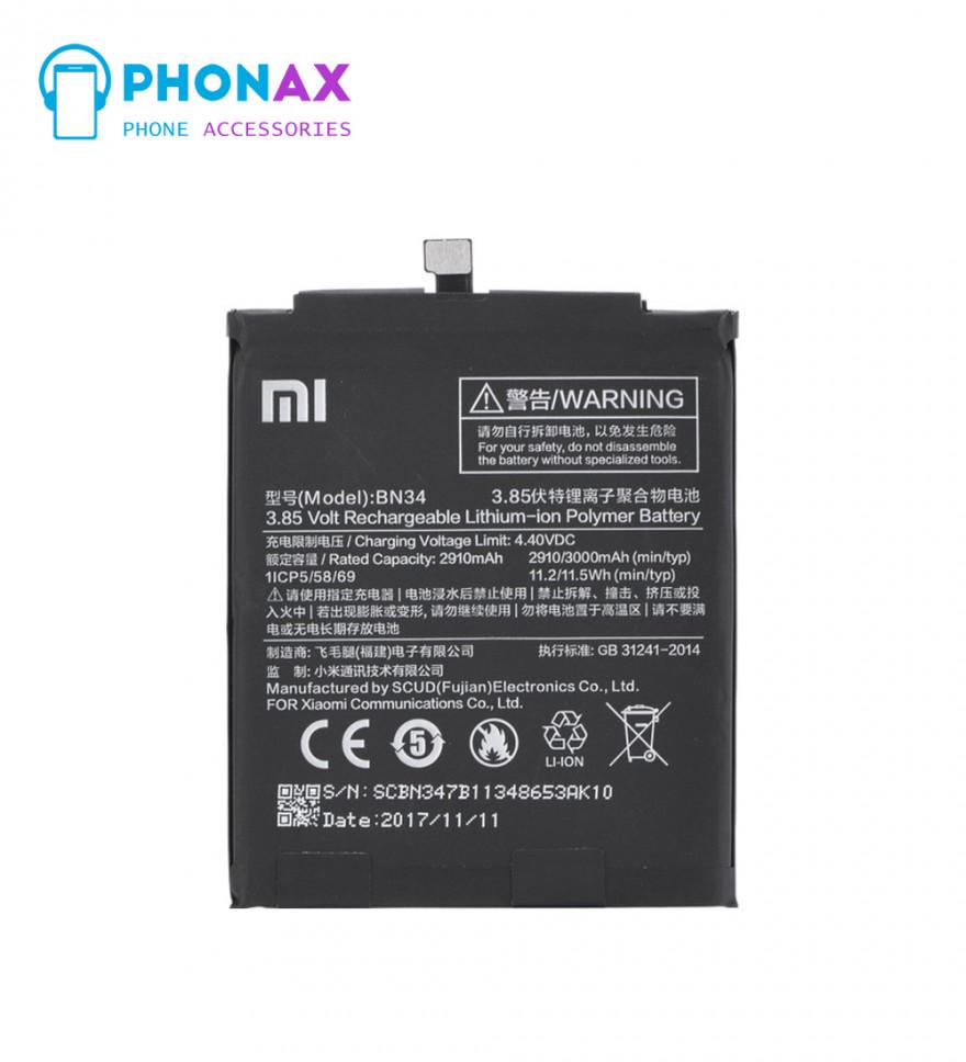 تصویرباتری اورجینال شیائومی Redmi 5A BN34 با 12 ماه گارانتی (حتی بادکردگی)