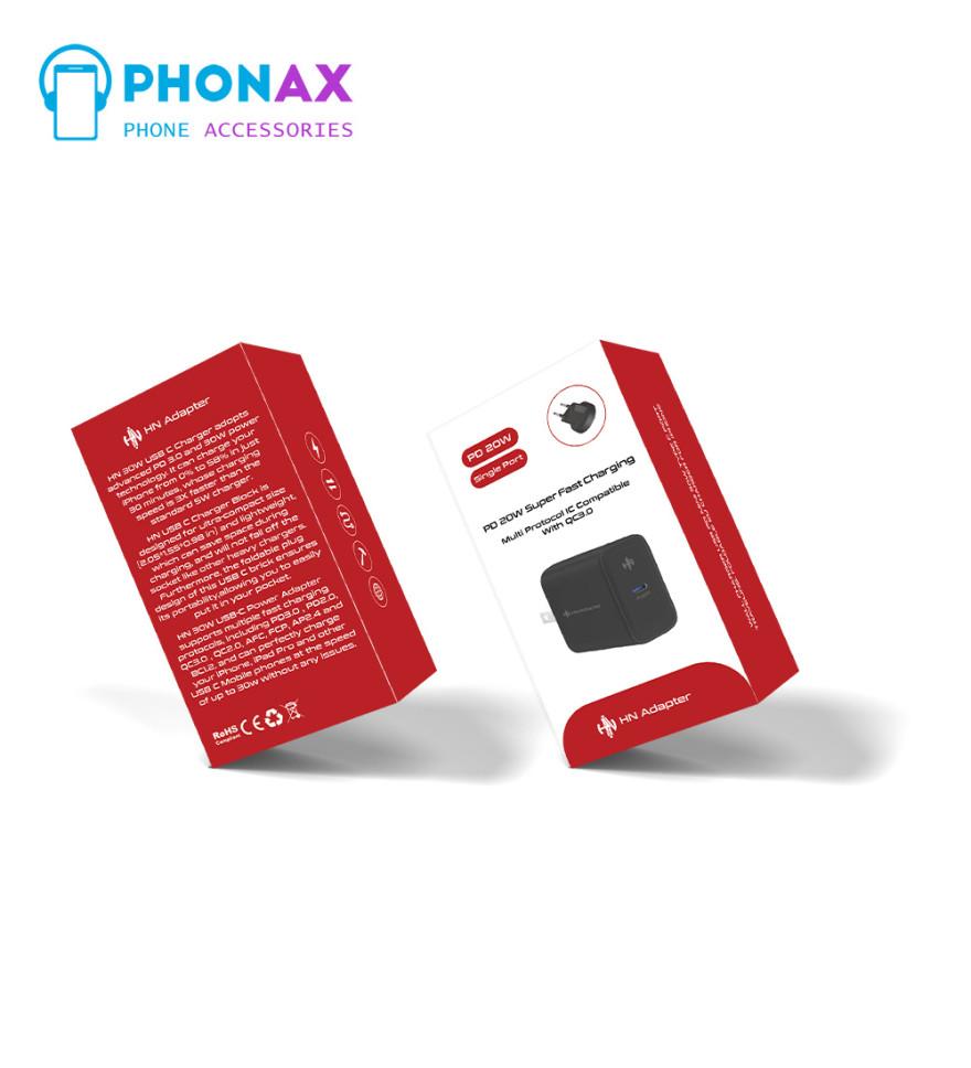 تصویرآداپتور شارژر 20W PD برند HN با ضمانت تعویض 12 ماهه
