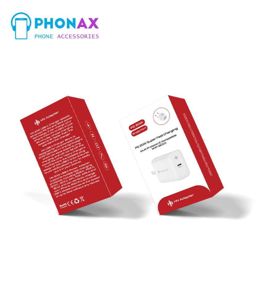 تصویرآداپتور شارژر 20W PD برند HN با ضمانت تعویض 12 ماهه