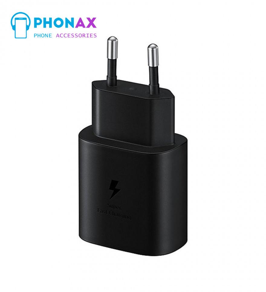 تصویرشارژر اصلی سوپرفست 25 وات سامسونگ با کابل تایپ سی Samsung travel adapter charging EP-TA800 25W با 6ماه گارانتی