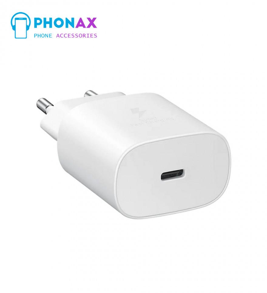 تصویرشارژر اصلی سوپرفست 25 وات سامسونگ با کابل تایپ سی Samsung travel adapter charging EP-TA800 25W با 6ماه گارانتی