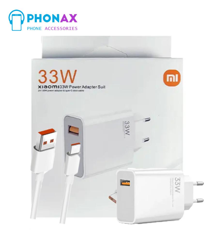 تصویرآداپتور شارژر اورجینال شیائومی 33 وات ثانیه شمار به همراه کابل با ضمانت تعویض 6 ماهه