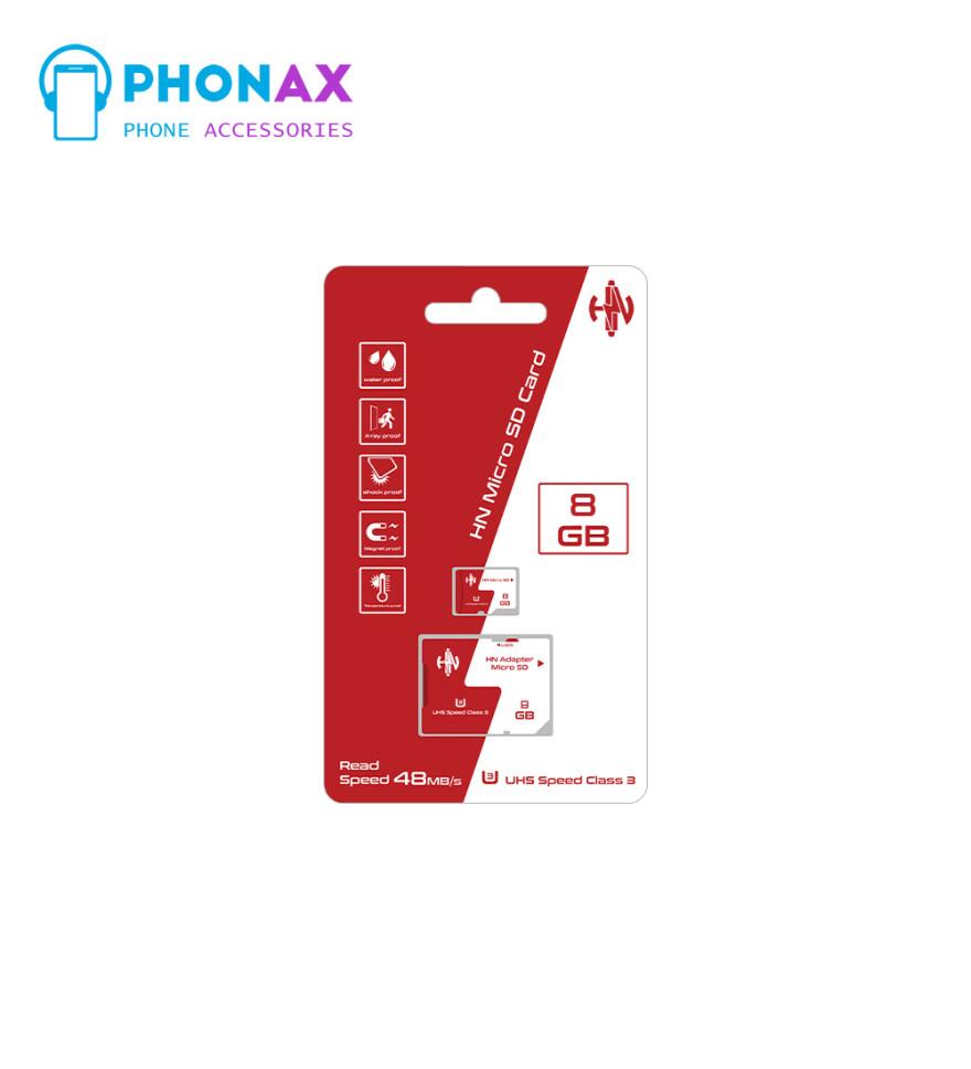 تصویرکارت حافظه microSDXC HN همراه با آداپتور SD ظرفیت 8 گیگابایت با گارانتی مادام العمر